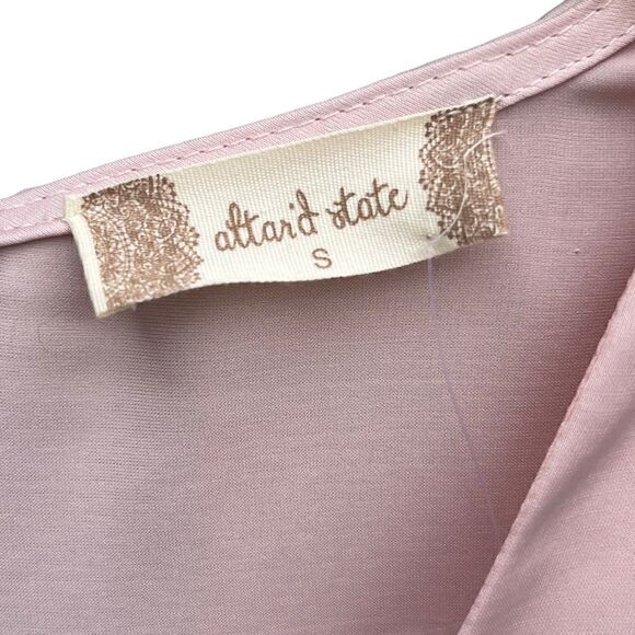 ALTAR’D State Wrap Dress Long Sleeve V-Neck Ruffled in Light Pink Women's Size S - Picture 5 of 7